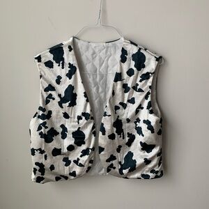 Black and White Cow Print Vest